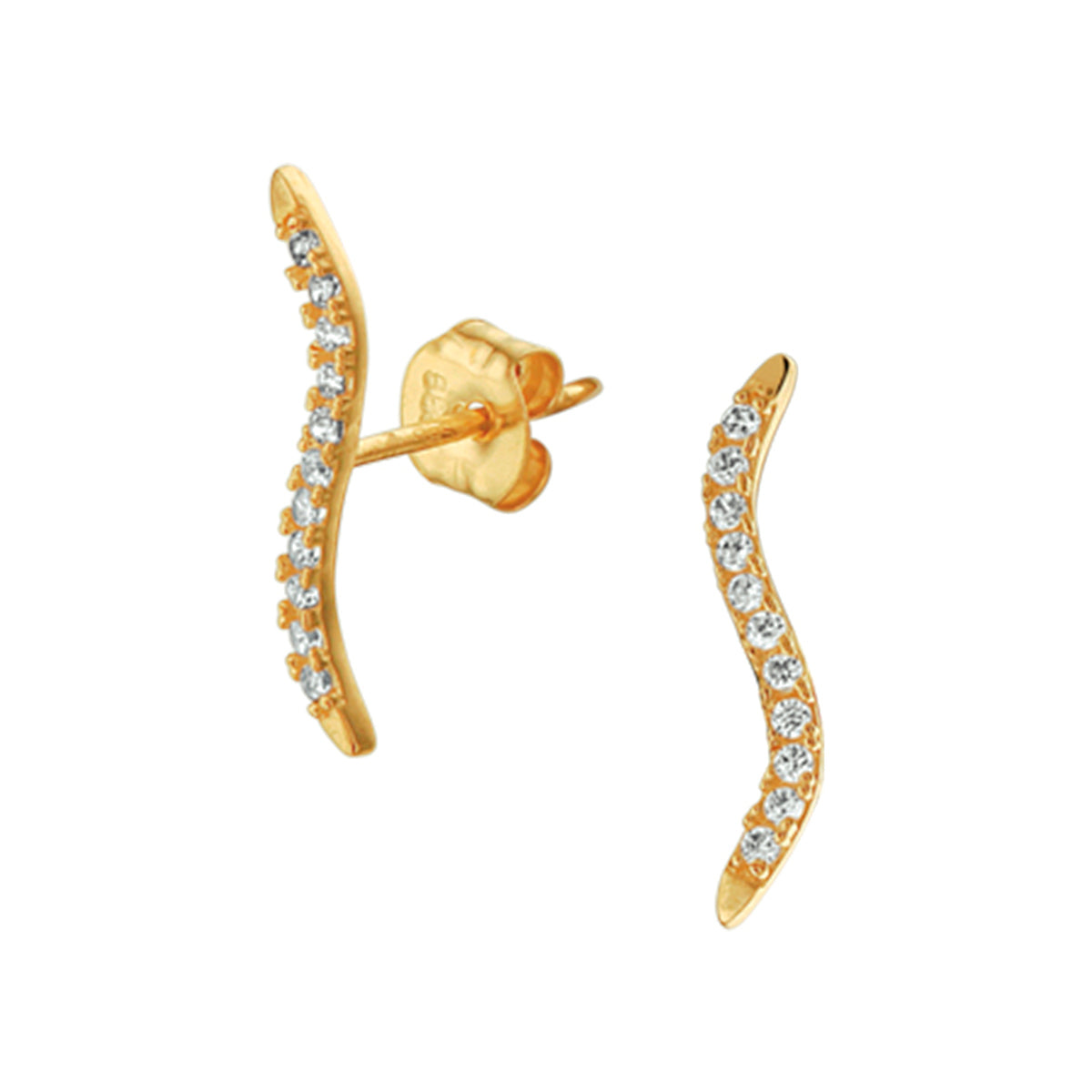 Oorknoppen zirkonia 14k geelgoud