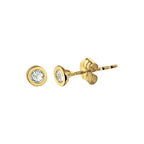 Oorknoppen zirkonia 14k geelgoud