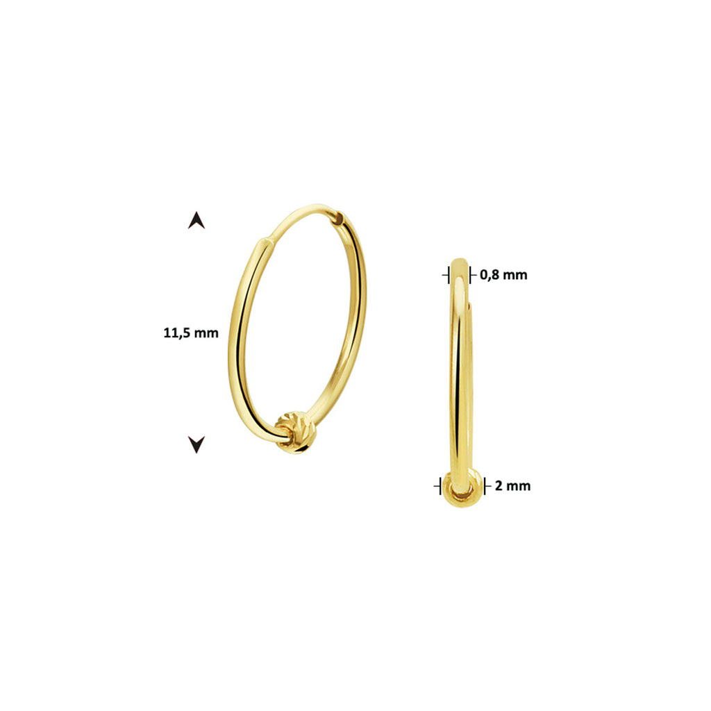 Oorringen bolletje 14k geelgoud