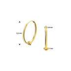 Oorringen bolletje 14k geelgoud