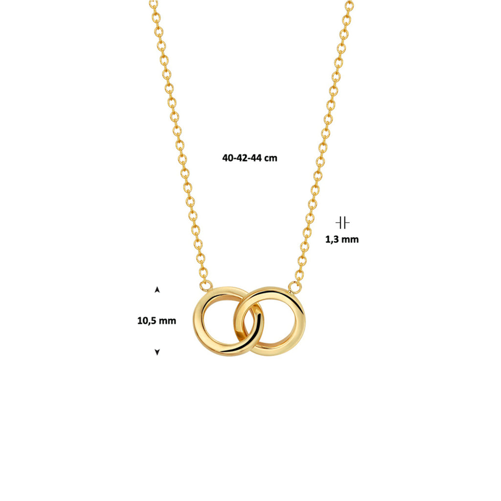 Collier rondjes 40 - 42 - 44 cm 14k geelgoud