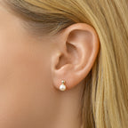 Oorknoppen parel 14k geelgoud