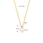 Collier parel 41 - 43 - 45 cm 14k geelgoud