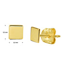 Oorknoppen vierkant 14k geelgoud