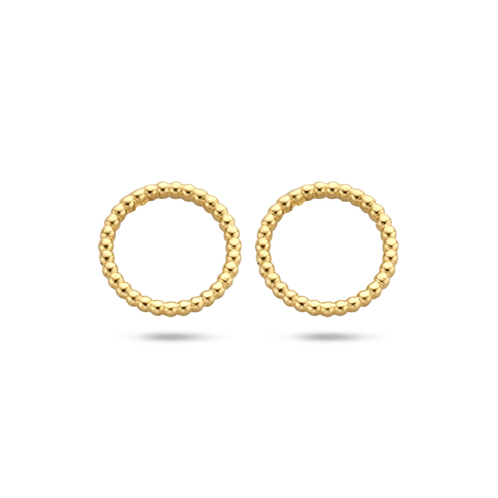 Oorknoppen rondje 14k geelgoud