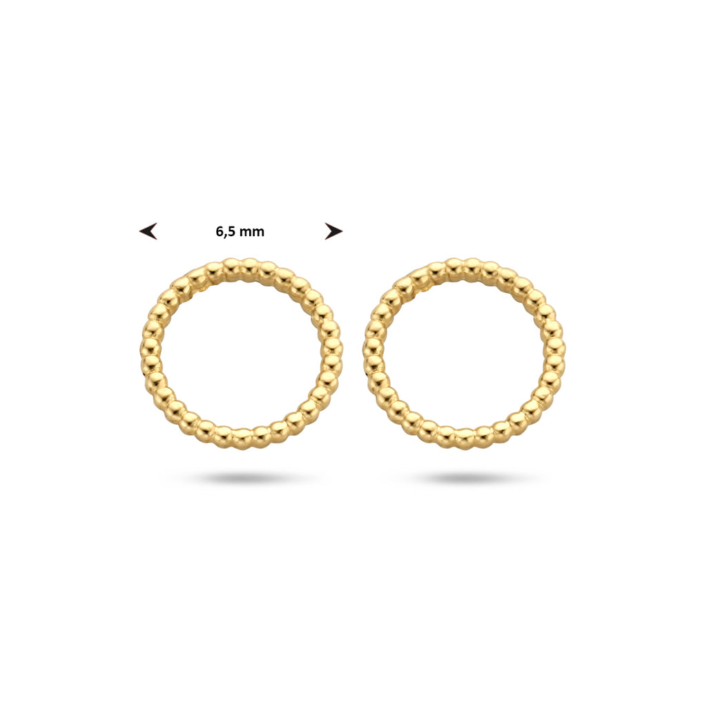 Oorknoppen rondje 14k geelgoud