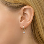 Klapoorringen zirkonia 14k geelgoud