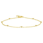 Armband anker bolletjes 1,0 mm 17 - 19 cm 14k geelgoud
