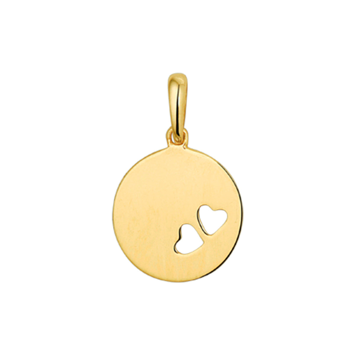 Graveerhanger hartjes 14k geelgoud