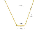 Collier balkje 1,0 mm 41 + 4 cm 14k geelgoud