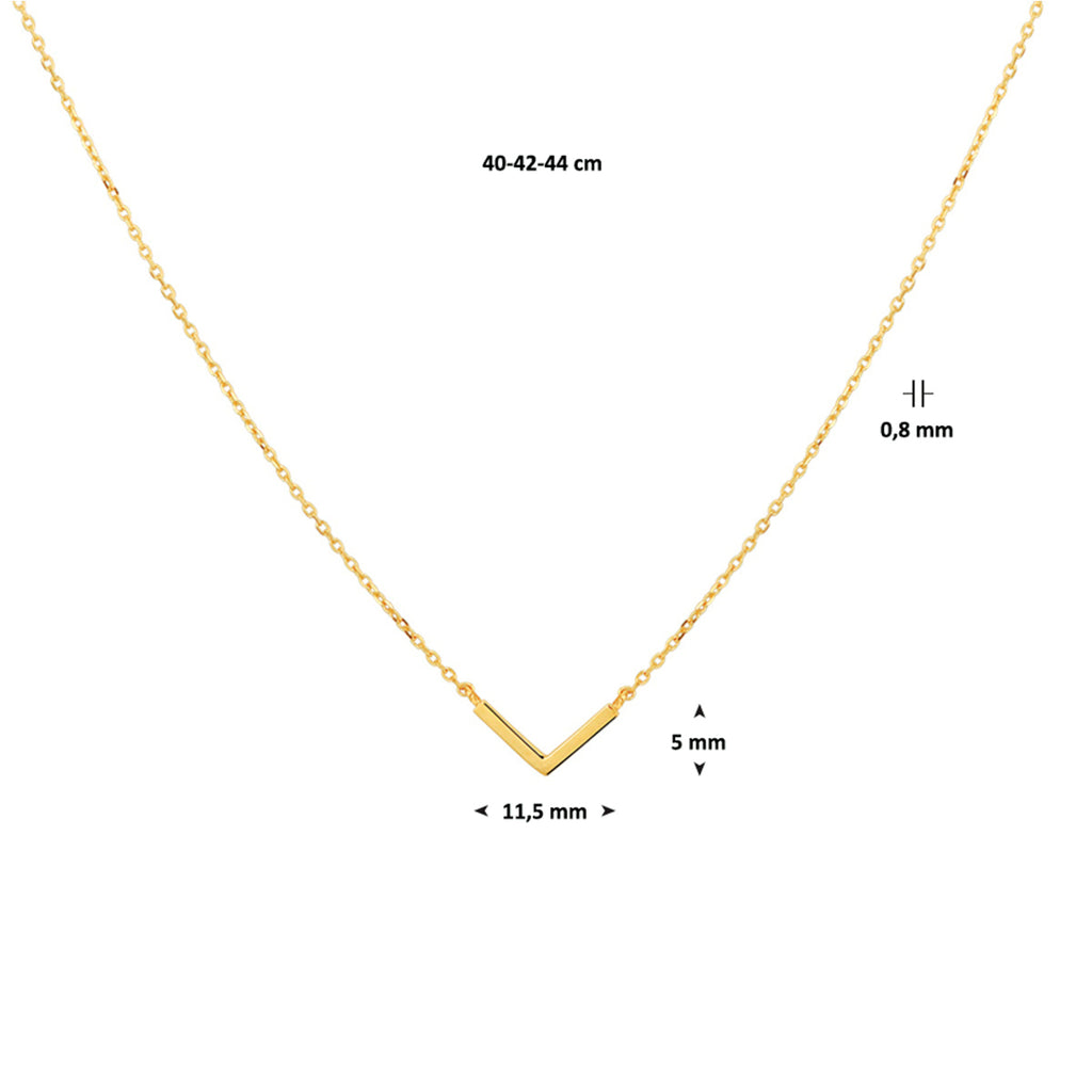 Collier v 0,8 mm 40-42-44 cm 14k geelgoud