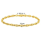 Armband jasseron ovaal met balkje 3,5 mm 14k geelgoud