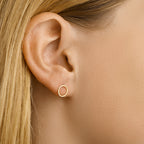 Oorknoppen rondje 14k geelgoud