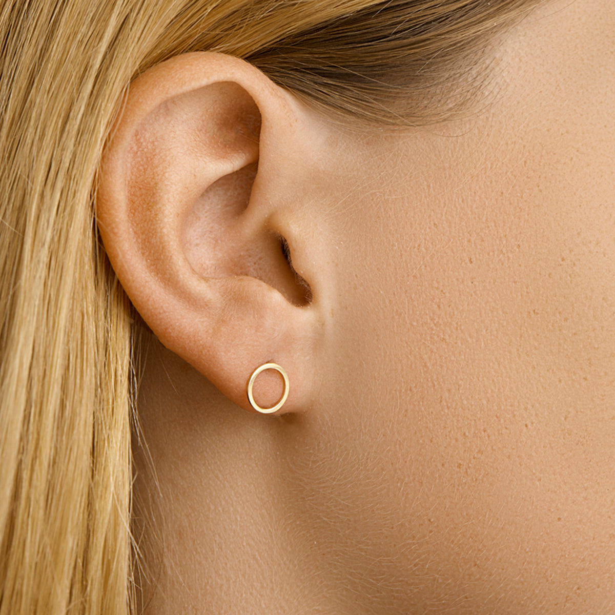 Oorknoppen rondje 14k geelgoud