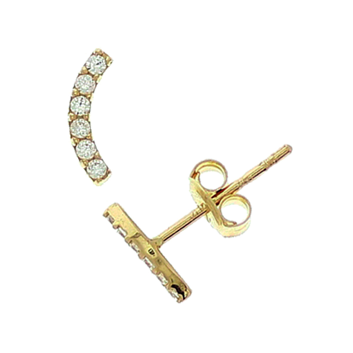 Oorknoppen zirkonia 14k geelgoud