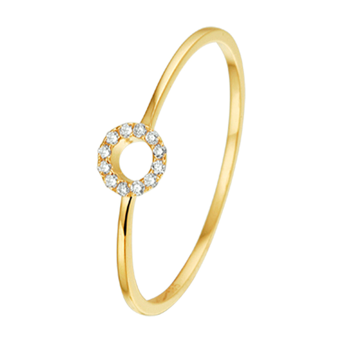 Ring diamant 0.05ct h p1 14k geelgoud