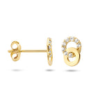 Oorknoppen zirkonia 14k geelgoud