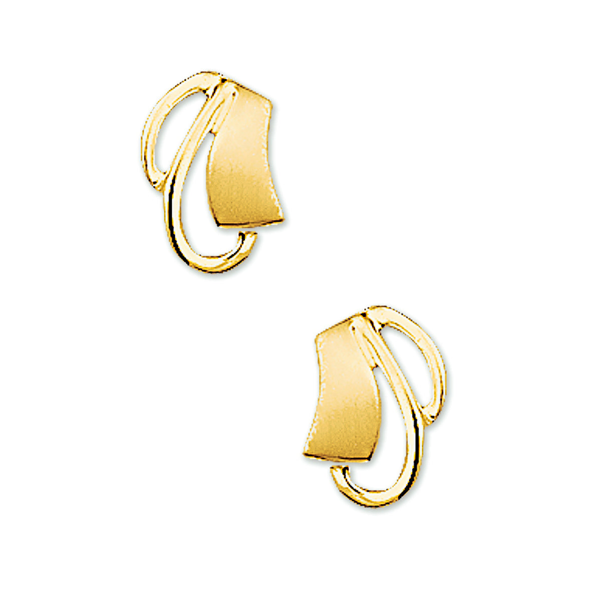 Oorknoppen poli/mat 14k geelgoud