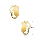 Oorknoppen poli/mat 14k geelgoud