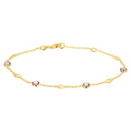 Armband amethist 17 - 19 cm 14k geelgoud