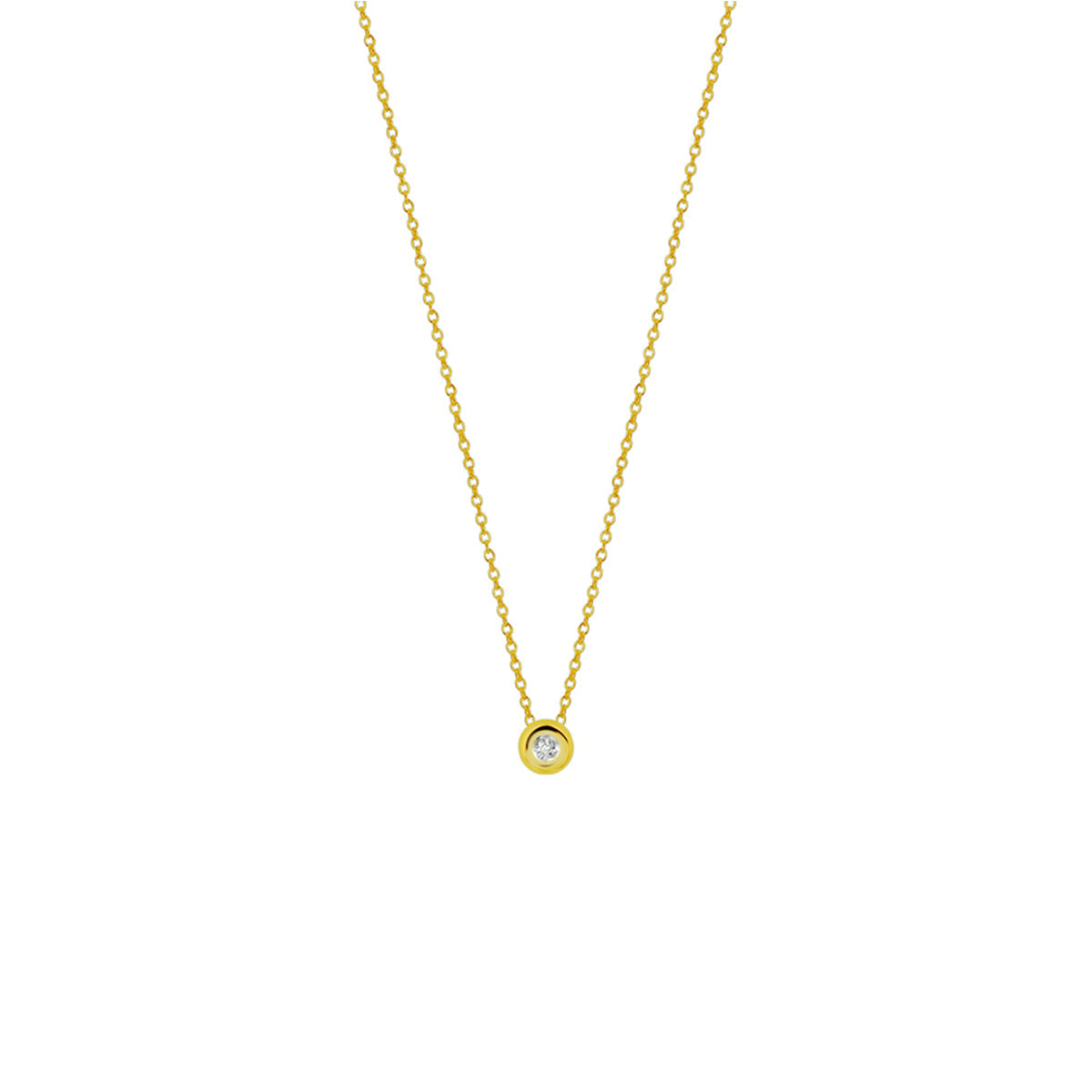 Collier diamant 0.01ct h si 41 - 43 - 45 cm 14k geelgoud