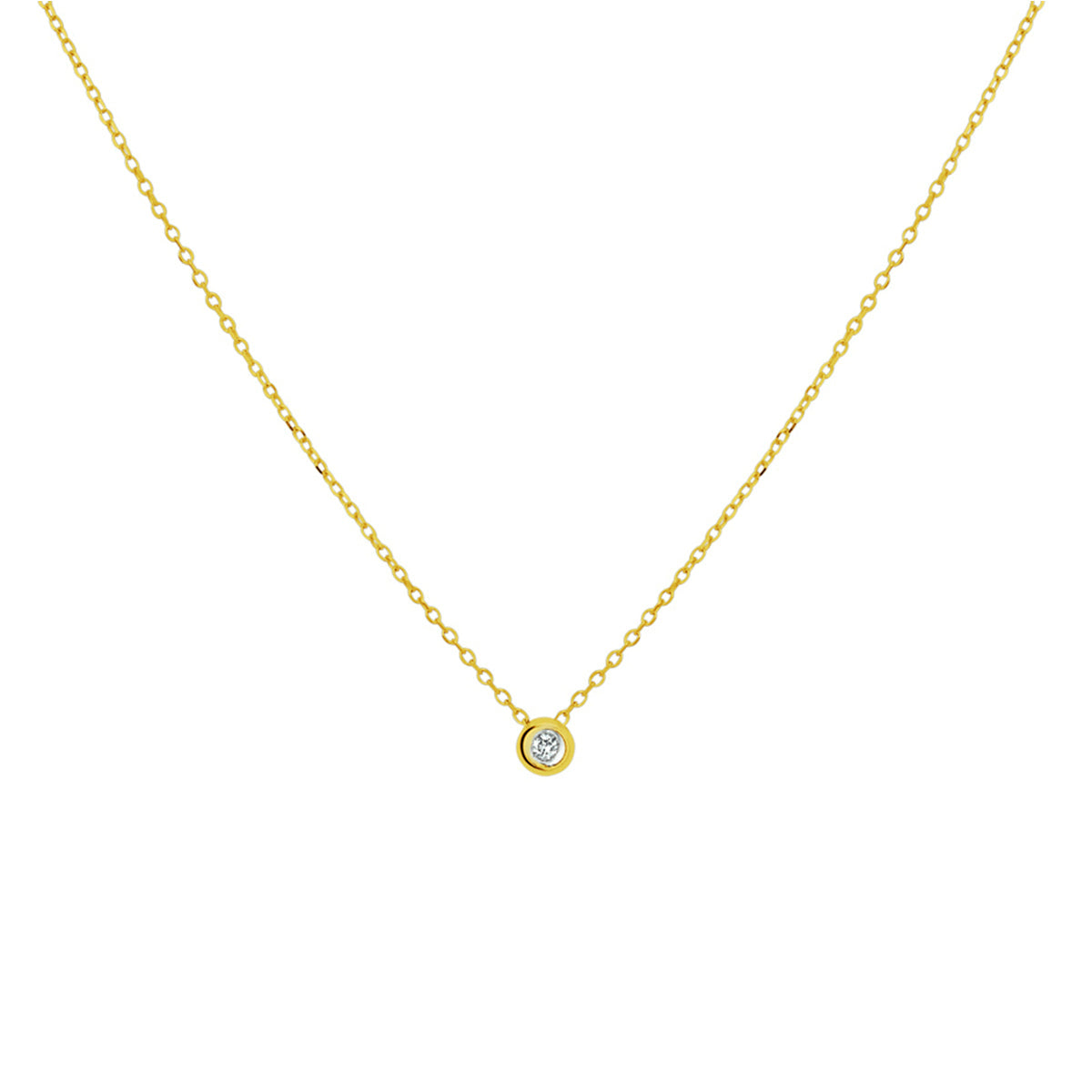 Collier diamant 0.02ct h si 41 - 43 - 45 cm 14k geelgoud