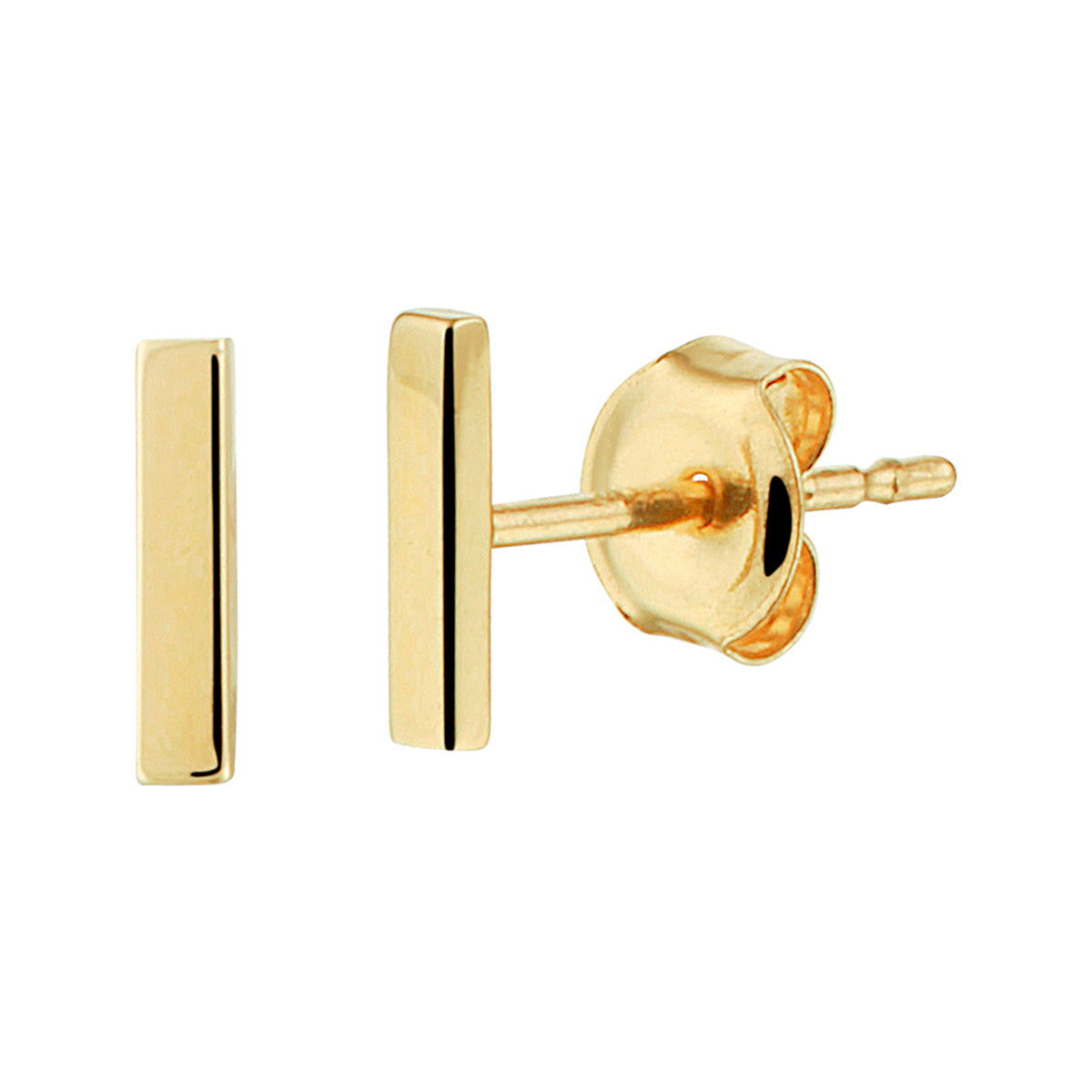 Oorknoppen balkje 14k geelgoud