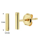 Oorknoppen balkje 14k geelgoud
