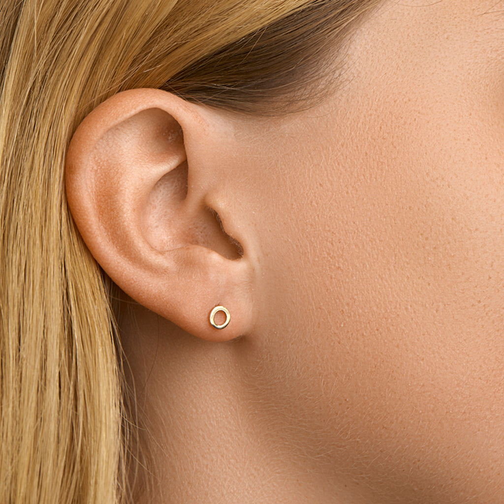 Oorknoppen rondje 14k geelgoud