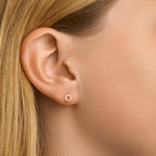 Oorknoppen rondje 14k geelgoud