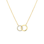 Collier rondjes en zirkonia 42 - 45 cm 14k geelgoud