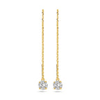 Doortrekoorbellen zirkonia 14k geelgoud