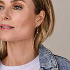 Doortrekoorbellen zirkonia 14k geelgoud