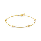 Armband anker en bolletjes 1,0 mm 17,5 - 18,5cm 14k geelgoud