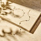 Armband anker en bolletjes 1,0 mm 17,5 - 18,5cm 14k geelgoud