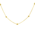 Collier anker en bolletjes 1,0 mm 42 - 44 - 46 cm 14k geelgoud