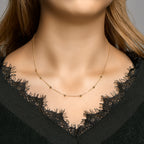 Collier anker en bolletjes 1,0 mm 42 - 44 - 46 cm 14k geelgoud