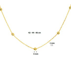 Collier anker en bolletjes 1,0 mm 42 - 44 - 46 cm 14k geelgoud
