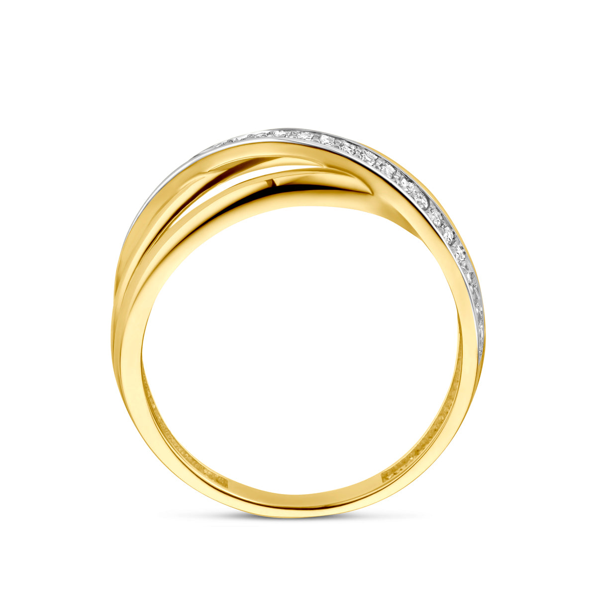 Ring zirkonia 14k geelgoud