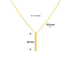Collier balkje 41 - 43 - 45 cm 14k geelgoud