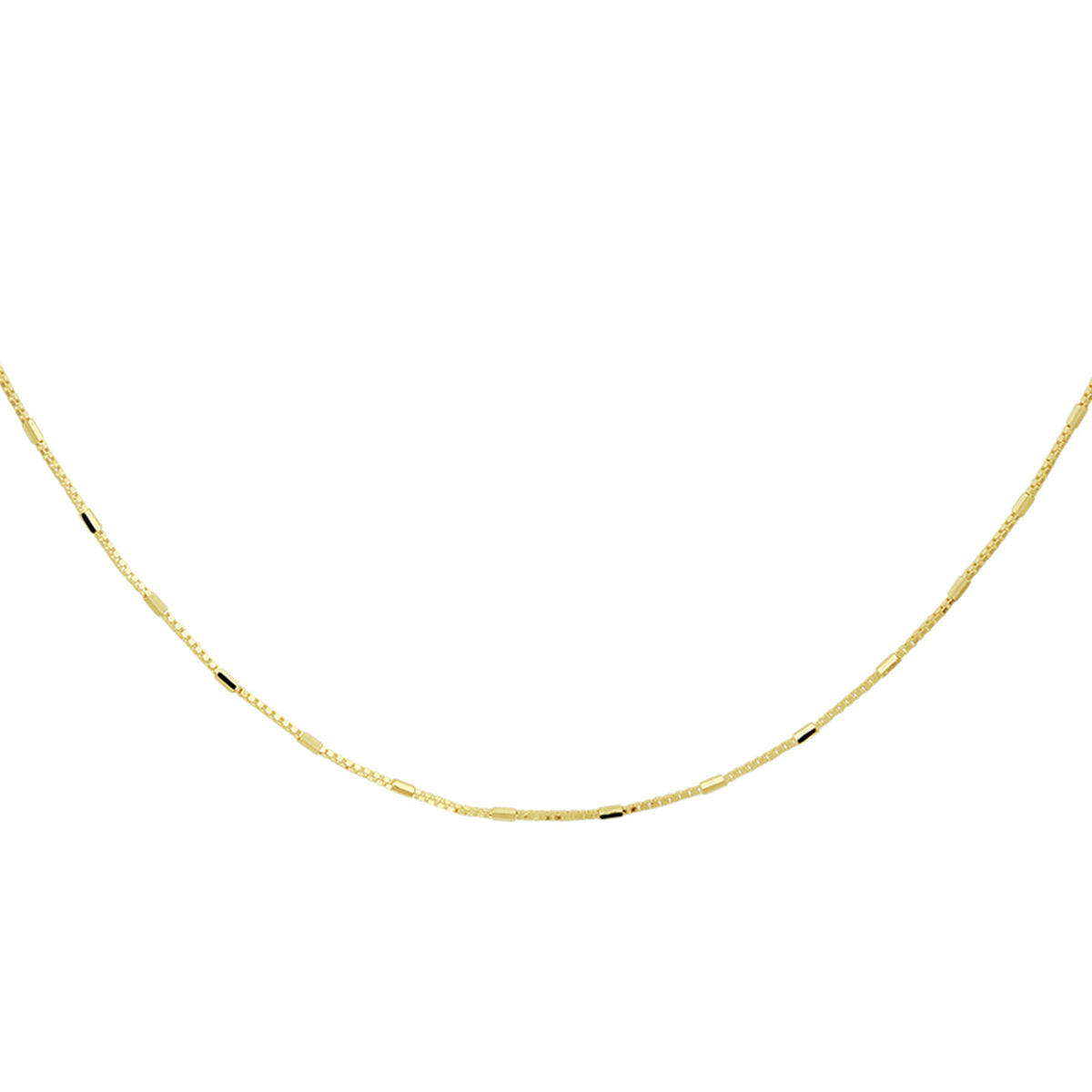 Collier venetiaans en staafjes 0,9 mm 45 cm 14k geelgoud