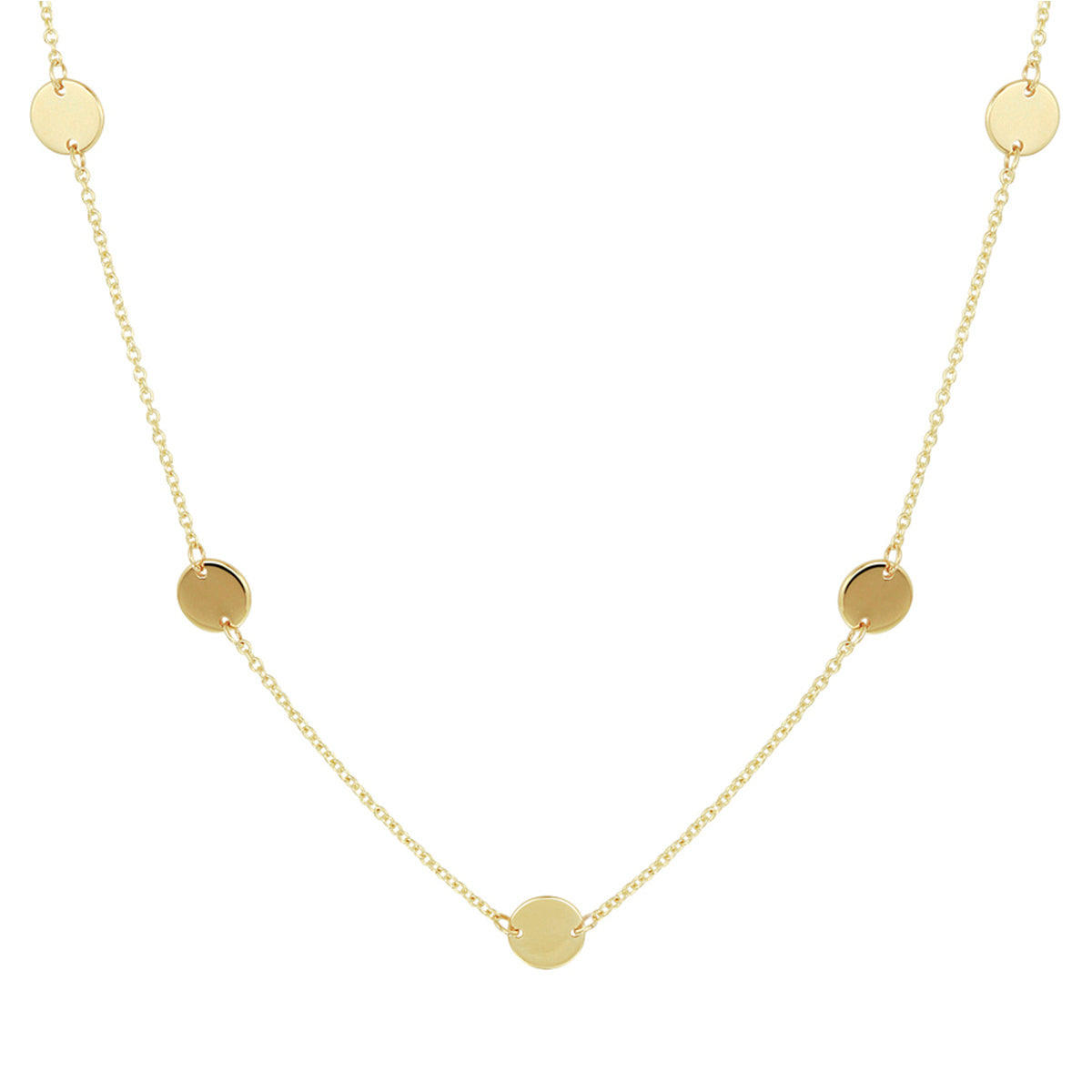 Collier rondjes 41 - 43 - 45 cm 14k geelgoud