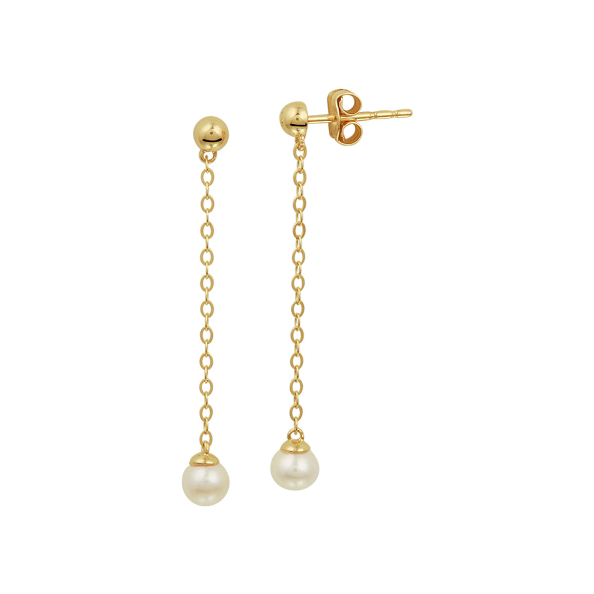 Oorhangers parel 14k geelgoud