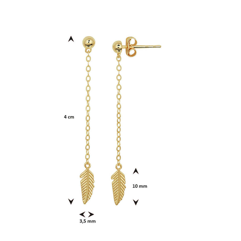 Oorhangers veer 14k geelgoud