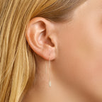 Doortrekoorbellen veer 14k geelgoud