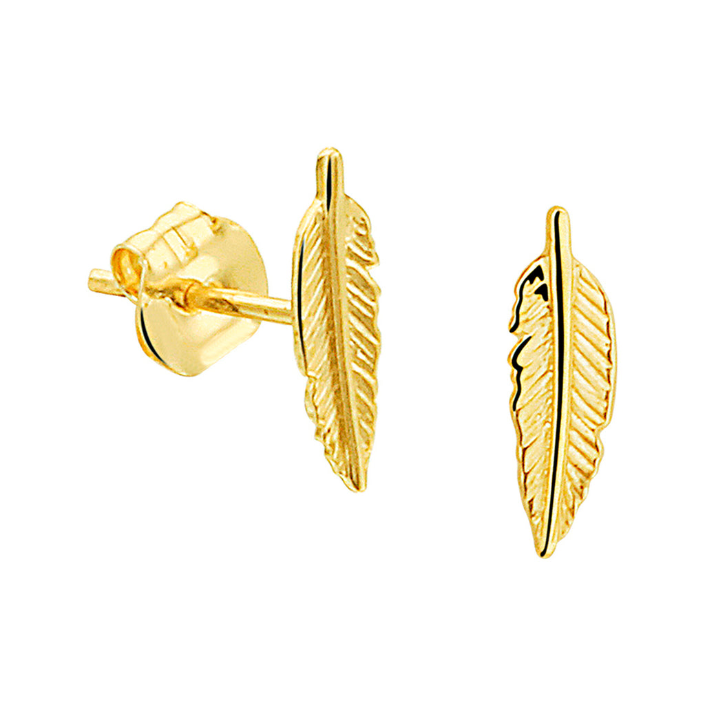 Oorknoppen veer 14k geelgoud