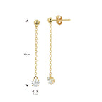 Oorhangers zirkonia 14k geelgoud