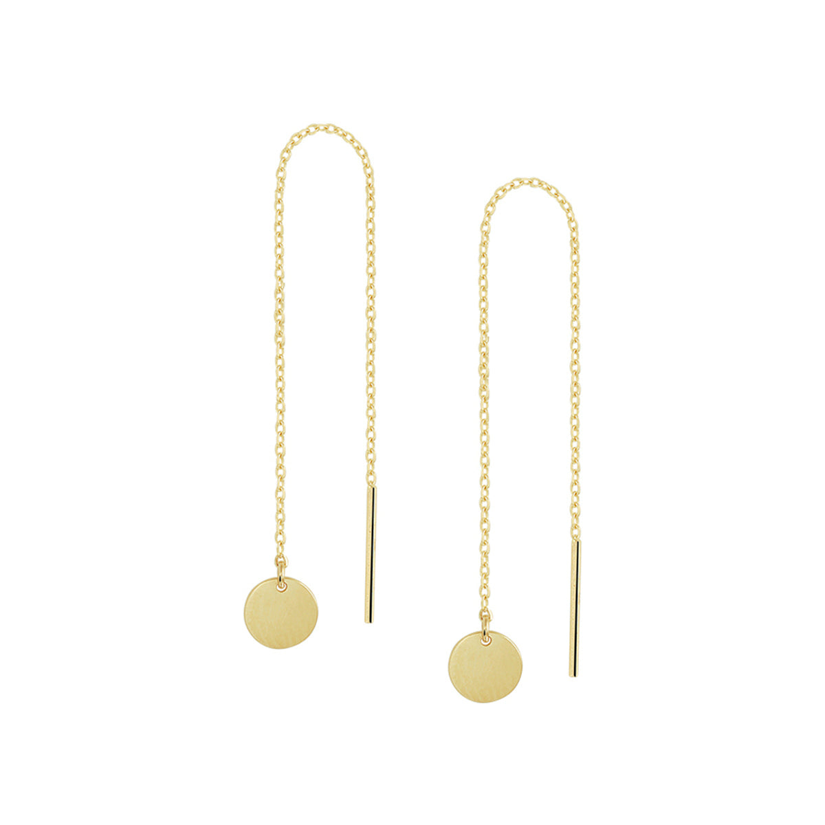 Doortrekoorbellen rondjes 14k geelgoud