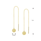 Doortrekoorbellen rondjes 14k geelgoud