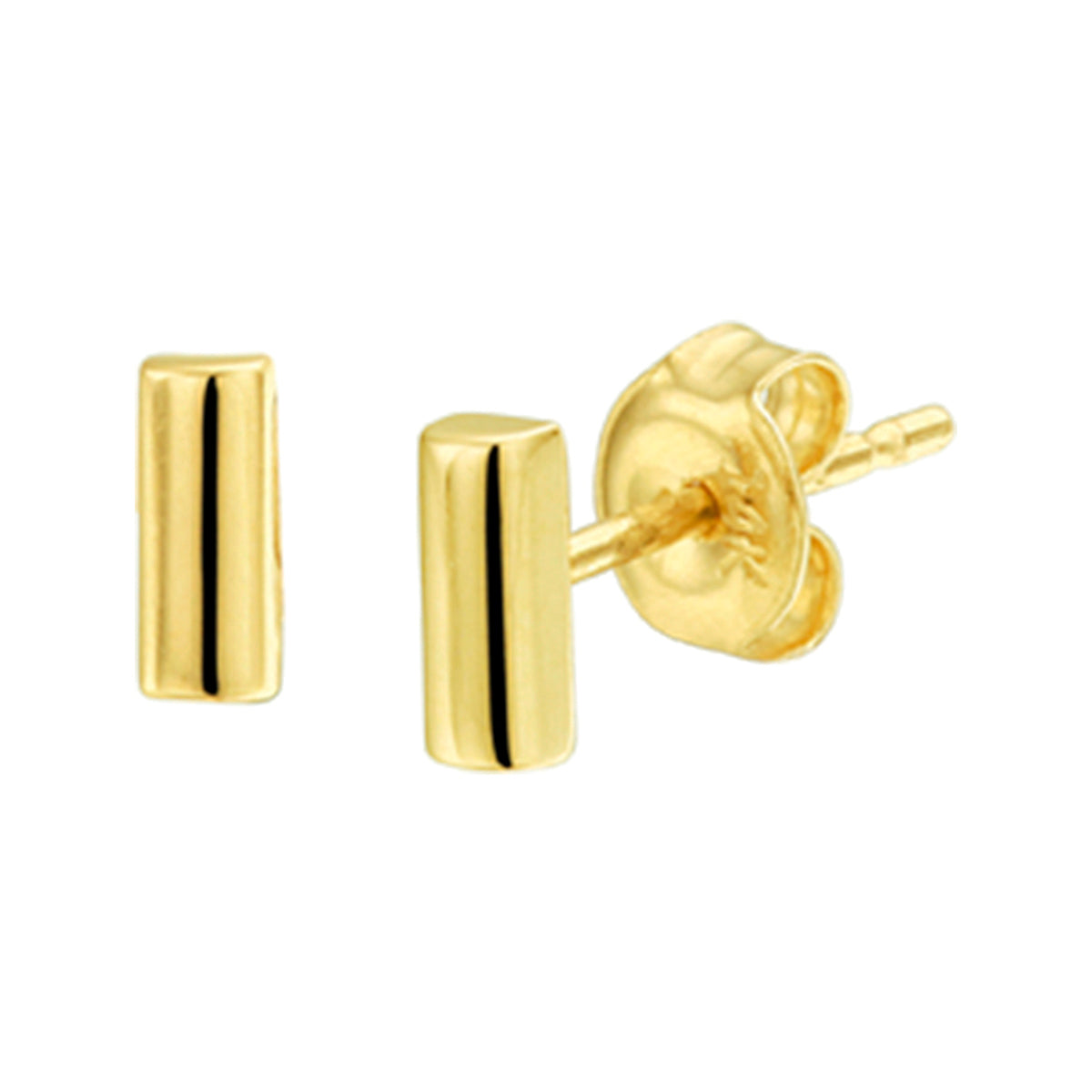 Oorknoppen balkje 14k geelgoud